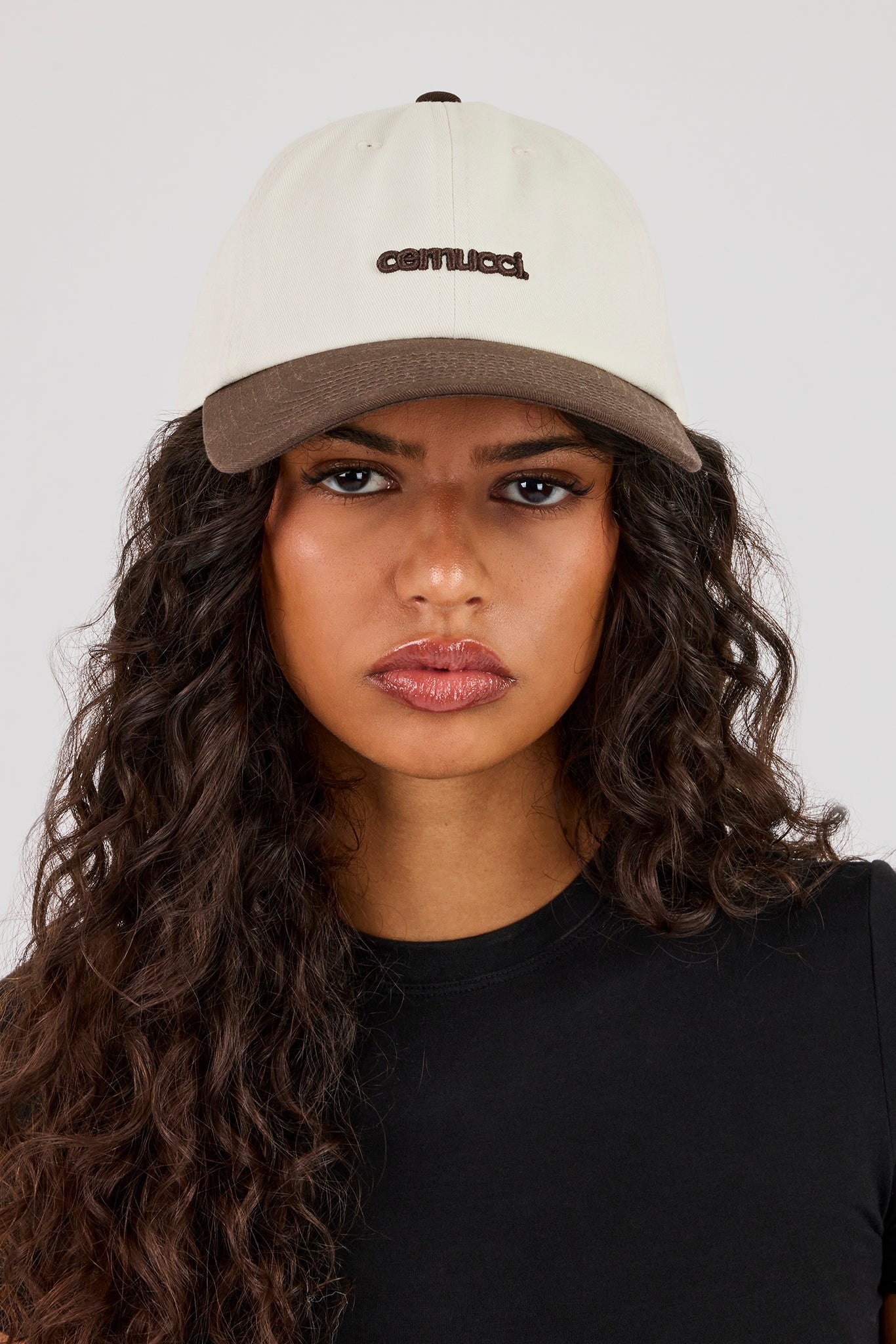 Ladies Contrast Micro Logo Cap - Brown