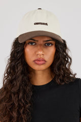 Ladies Contrast Micro Logo Cap - Brown