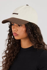 Ladies Contrast Micro Logo Cap - Brown