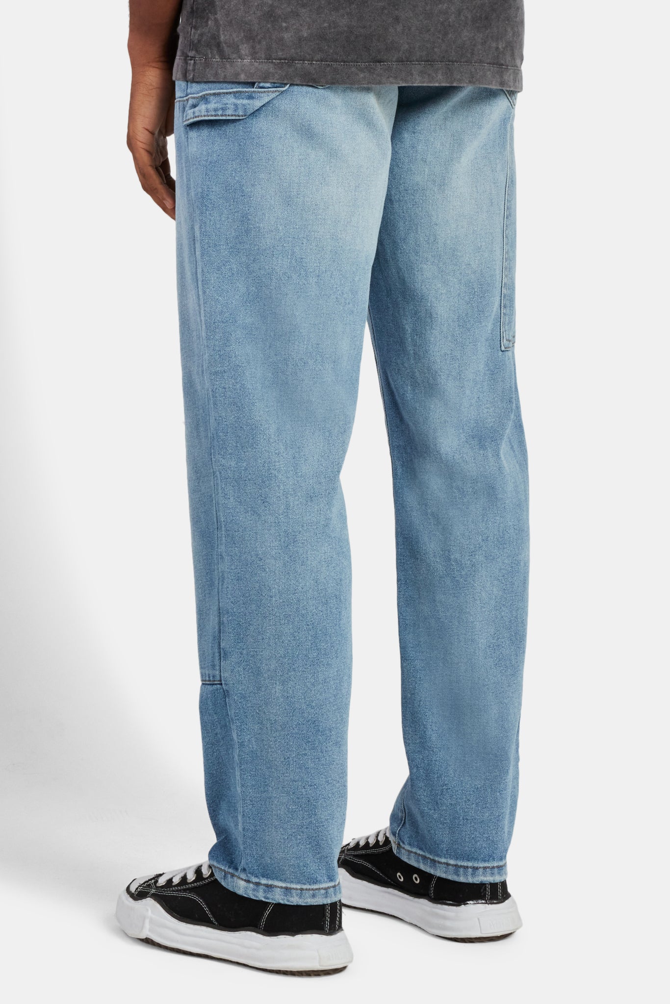 Full Blue Men's Carpenter Jeans – Light Stonewash, Loose Fit, 48W X 30L, 100% Cotton Denim With Classic Carpenter Pockets - View #4