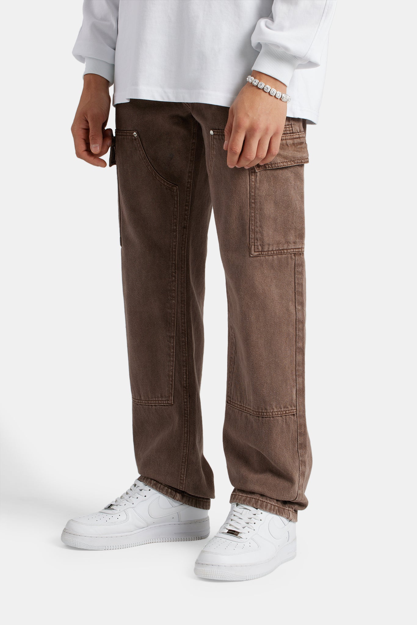 Relaxed Cargo Carpenter Jeans - Chocolate | Mens Denim | Shop