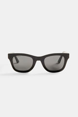 Rounded Square Acetate Frame Sunglasses - Black