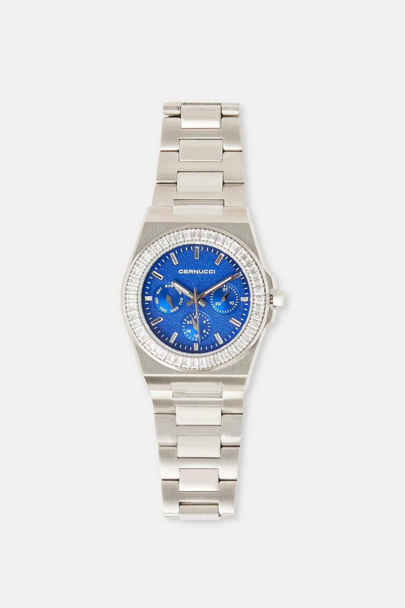 Cernucci Baguette Bezel Watch - Silver