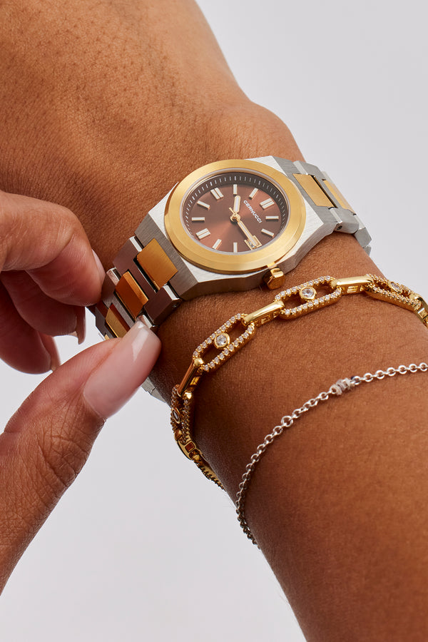 Cernucci Two Tone Watch - Silver