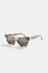 Square Cat Eye Acetate Frame Sunglasses - Multi