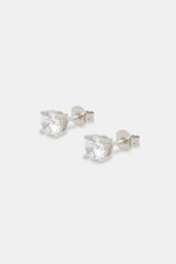 Round Cut Stud Earrings 6mm - Silver