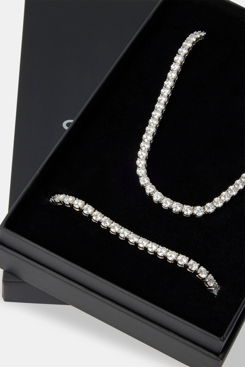 Moissanite 5mm Tennis Chain Bracelet Set Mens Gift Sets Shop