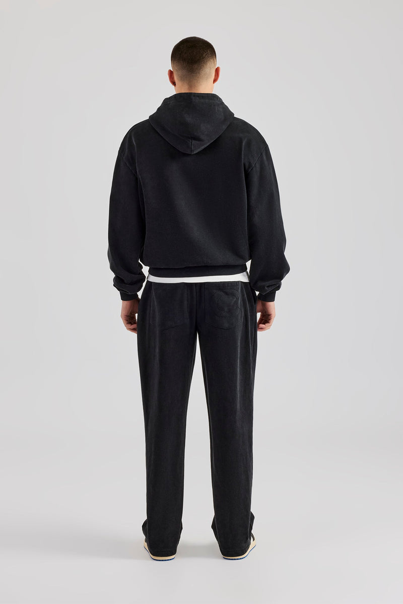 Washed Hooded Tracksuit - Black