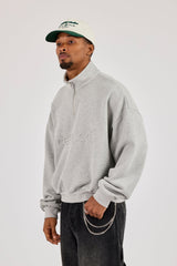 Logo Embossed Sweater - Grey Marl