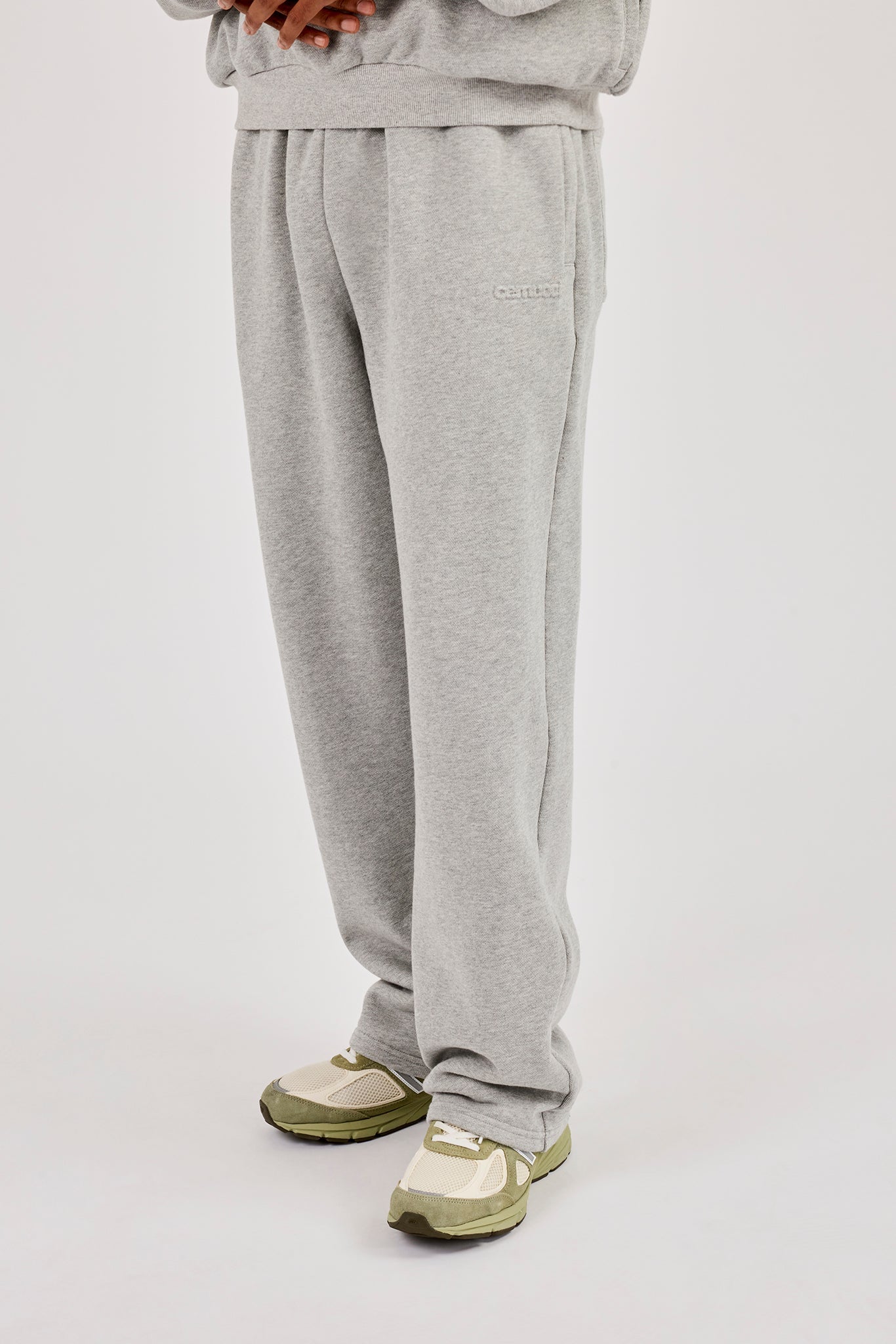 Logo Embossed Relaxed Jogger - Grey Marl