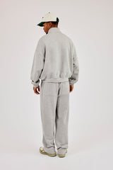 Logo Embossed Sweater & Relaxed Jogger - Grey Marl