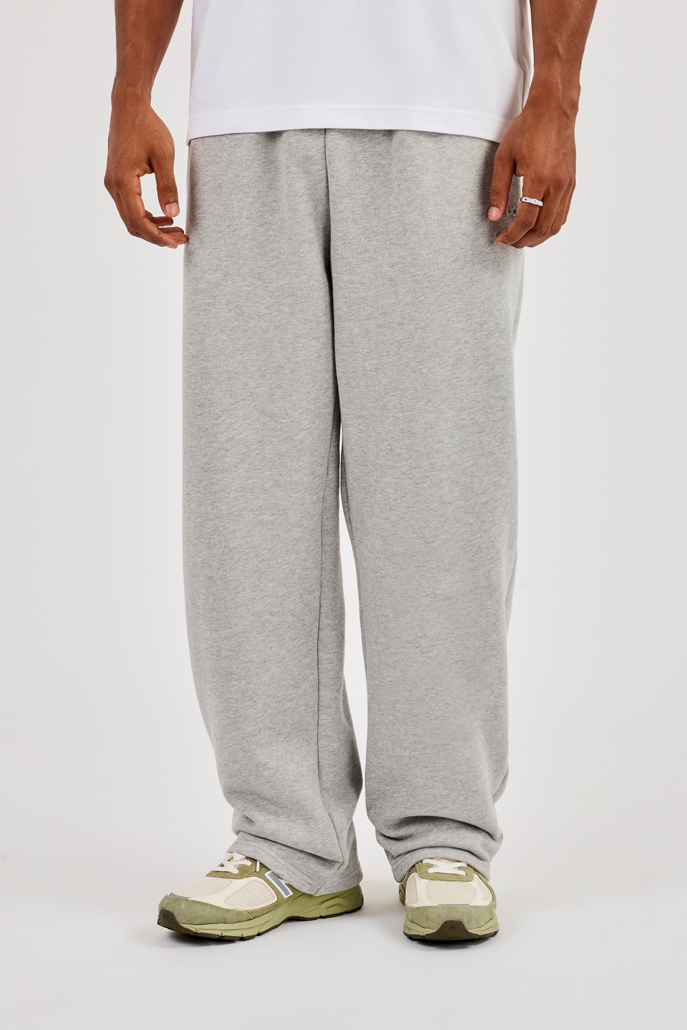 Logo Embossed Relaxed Jogger - Grey Marl
