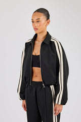 Taping Collared Bomber Jacket - Black