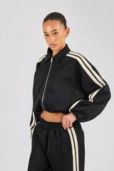 Taping Collared Bomber Jacket - Black