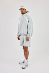 Check Panelled Hooded Windbreaker & Relaxed Short - Green