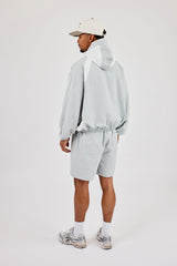 Check Panelled Hooded Windbreaker & Relaxed Short - Green