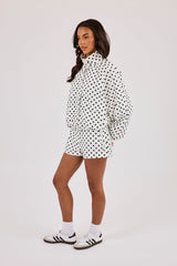Polka Dot Jacket & Mini Short - White