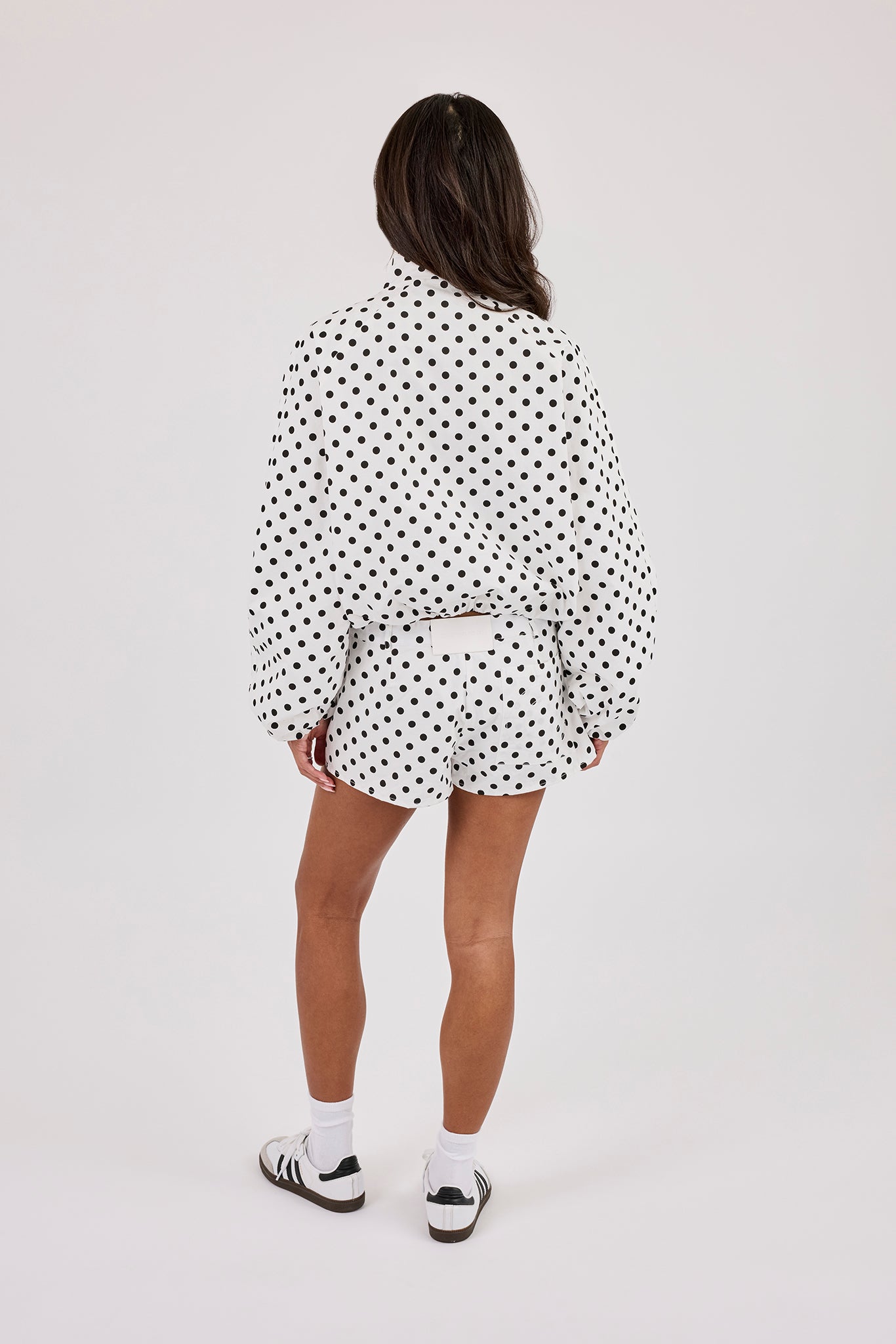 Polka Dot Jacket & Mini Short - White
