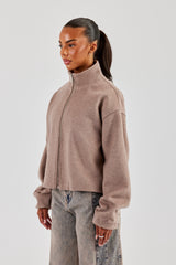 Brushed Wool Jacket - Taupe