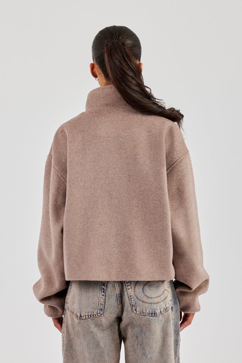 Brushed Wool Jacket - Taupe