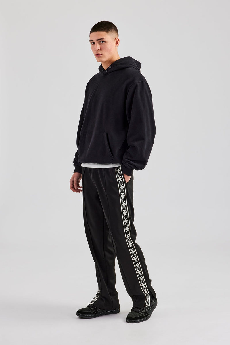 Taping Split Hem Track Pant - Black