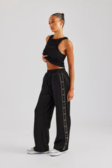 Stud Wide Leg Jogger - Black