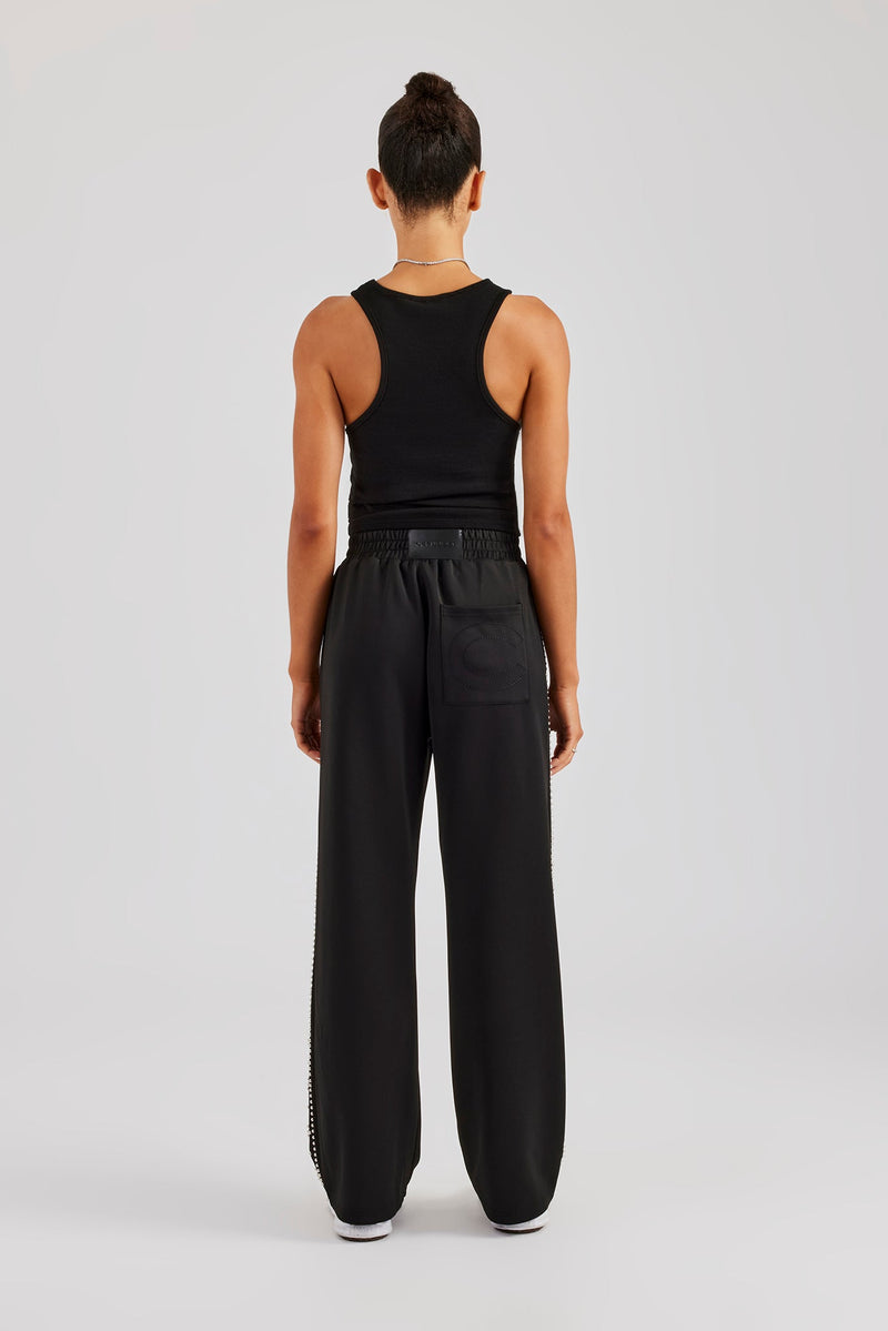 Stud Wide Leg Jogger - Black