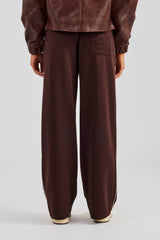 Stud Wide Leg Jogger - Chocolate