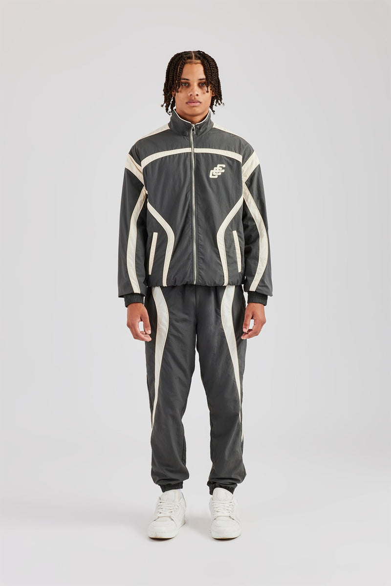 CCC Nylon Zip Through Tracksuit - Charcoal