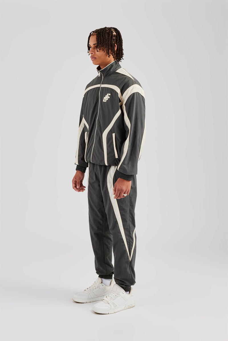 CCC Nylon Zip Through Tracksuit - Charcoal