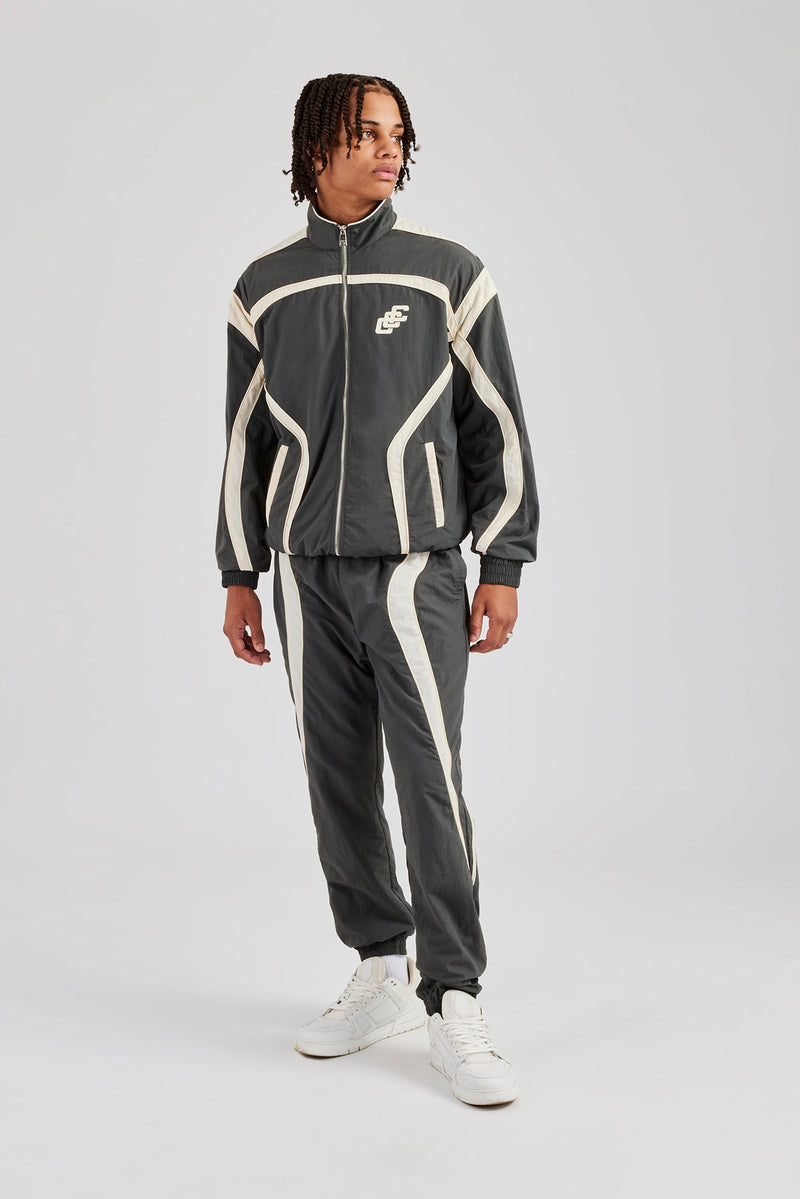 CCC Nylon Zip Through Tracksuit - Charcoal