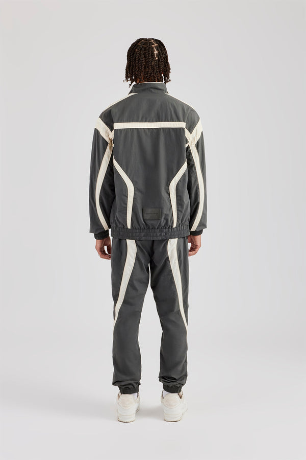 CCC Nylon Zip Through Tracksuit - Charcoal