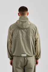 Cernucci Contrast Panel Nylon Track Top - Khaki