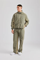 Cernucci Contrast Panel Nylon Tracksuit - Khaki