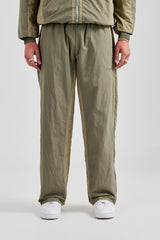 Cernucci Contrast Panel Nylon Track Pant - Khaki