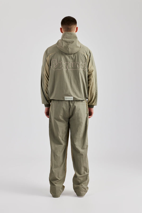 Cernucci Contrast Panel Nylon Tracksuit - Khaki