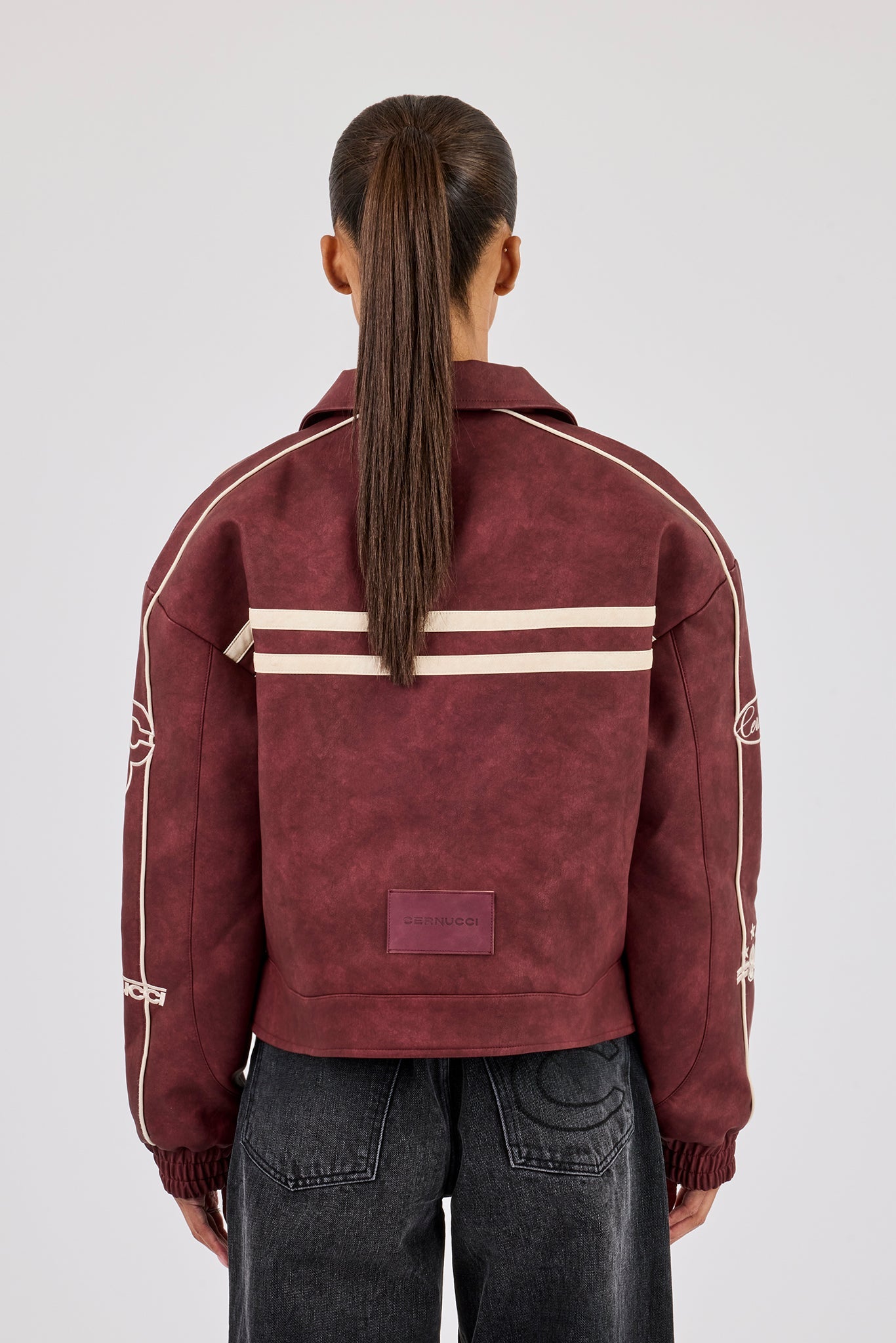 PU 86 Moto Harrington Jacket - Burgundy | Womens Outerwear | Shop