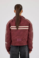 PU 86 Moto Harrington Jacket - Burgundy