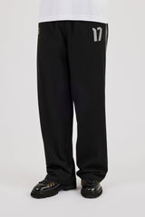 Woven Relaxed Trouser With Side Tape - Black