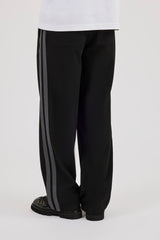 Woven Relaxed Trouser With Side Tape - Black