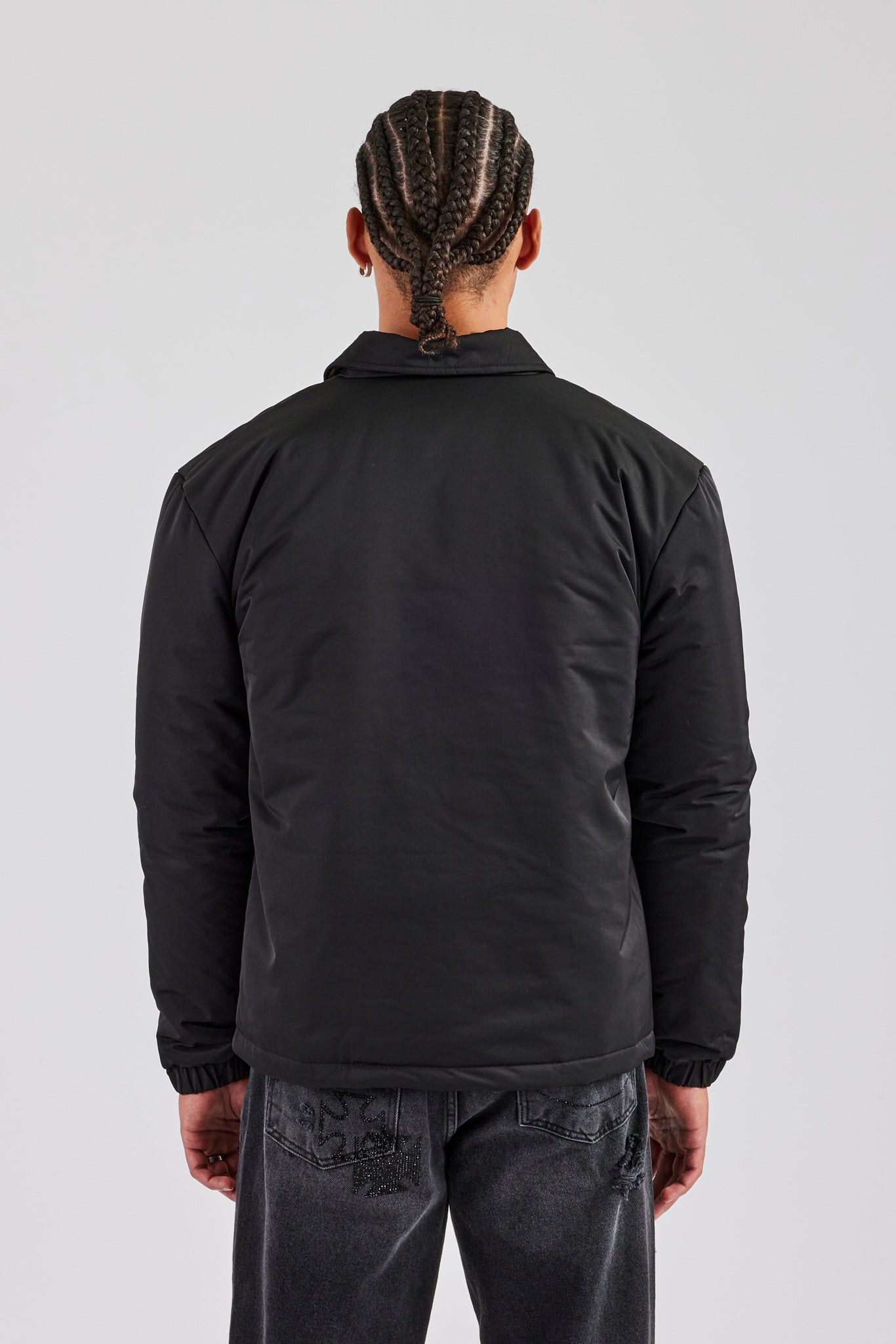 Nylon Padded Harrington Jacket - Black | Mens Outerwear | Shop
