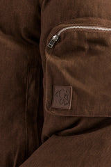 Womens Twill Utility Cargo Bomber Jacket - Chocolate