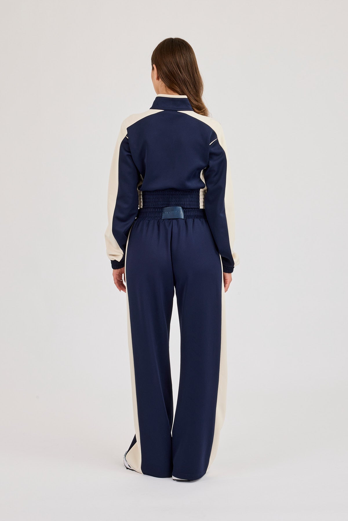 Poly Fitted Cut & Sew Track Jacket & Jogger - Navy Blue