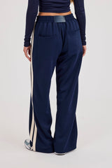 Ipanema Wide Leg Taping Track Pant - Navy Blue