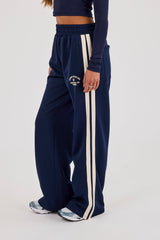 Ipanema Wide Leg Taping Track Pant - Navy Blue