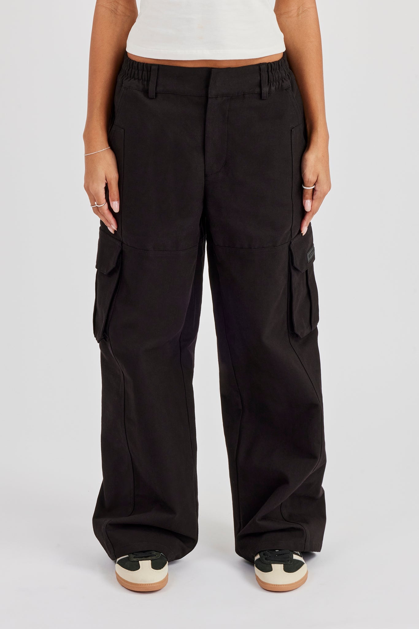 Ladies Baggy Cargo Trouser- Black