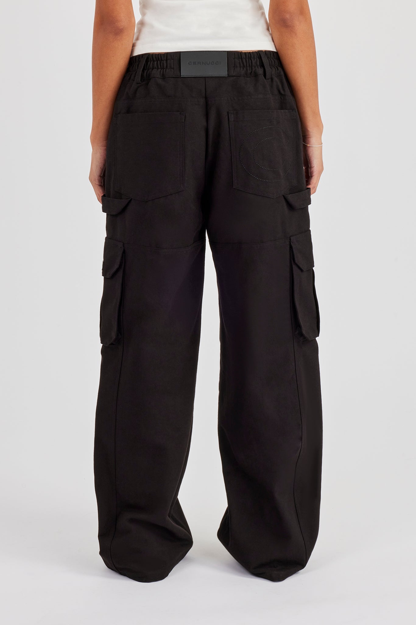 Ladies Baggy Cargo Trouser- Black