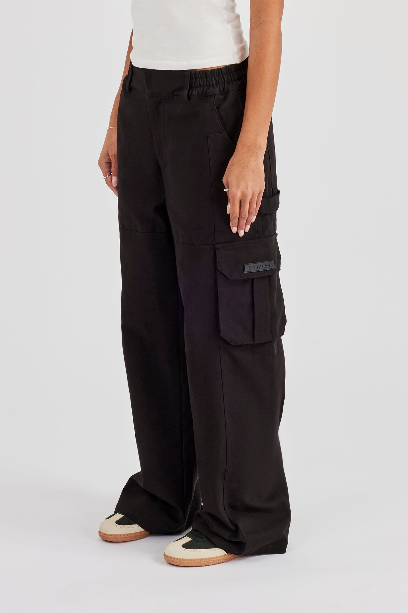 Ladies Baggy Cargo Trouser- Black