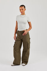 Ladies Baggy Cargo Trouser - Khaki