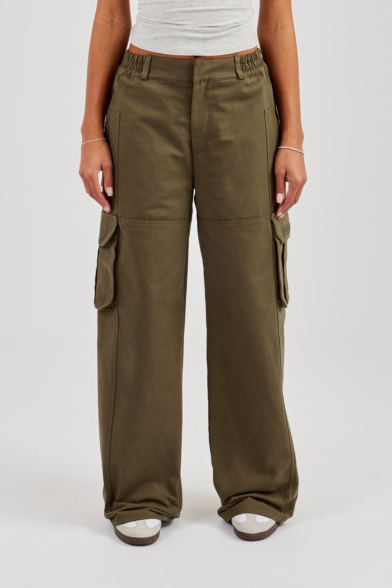 Ladies Baggy Cargo Trouser - Khaki
